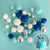 Blue White Silver Deco Foam Ball Toppers 32 Pce Set