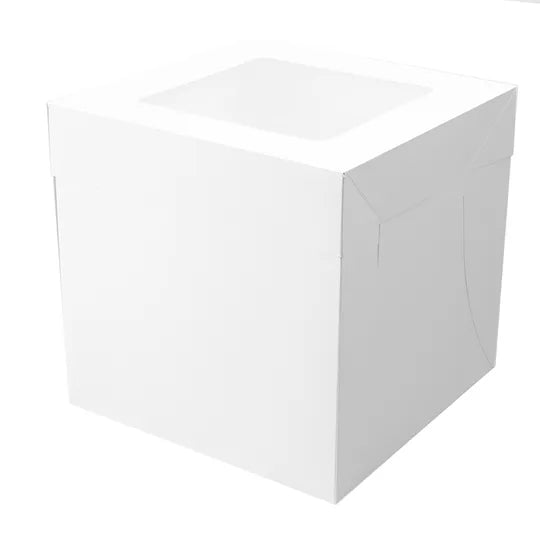 Mondo Cake Box White Tall Square 12x12x12 inch
