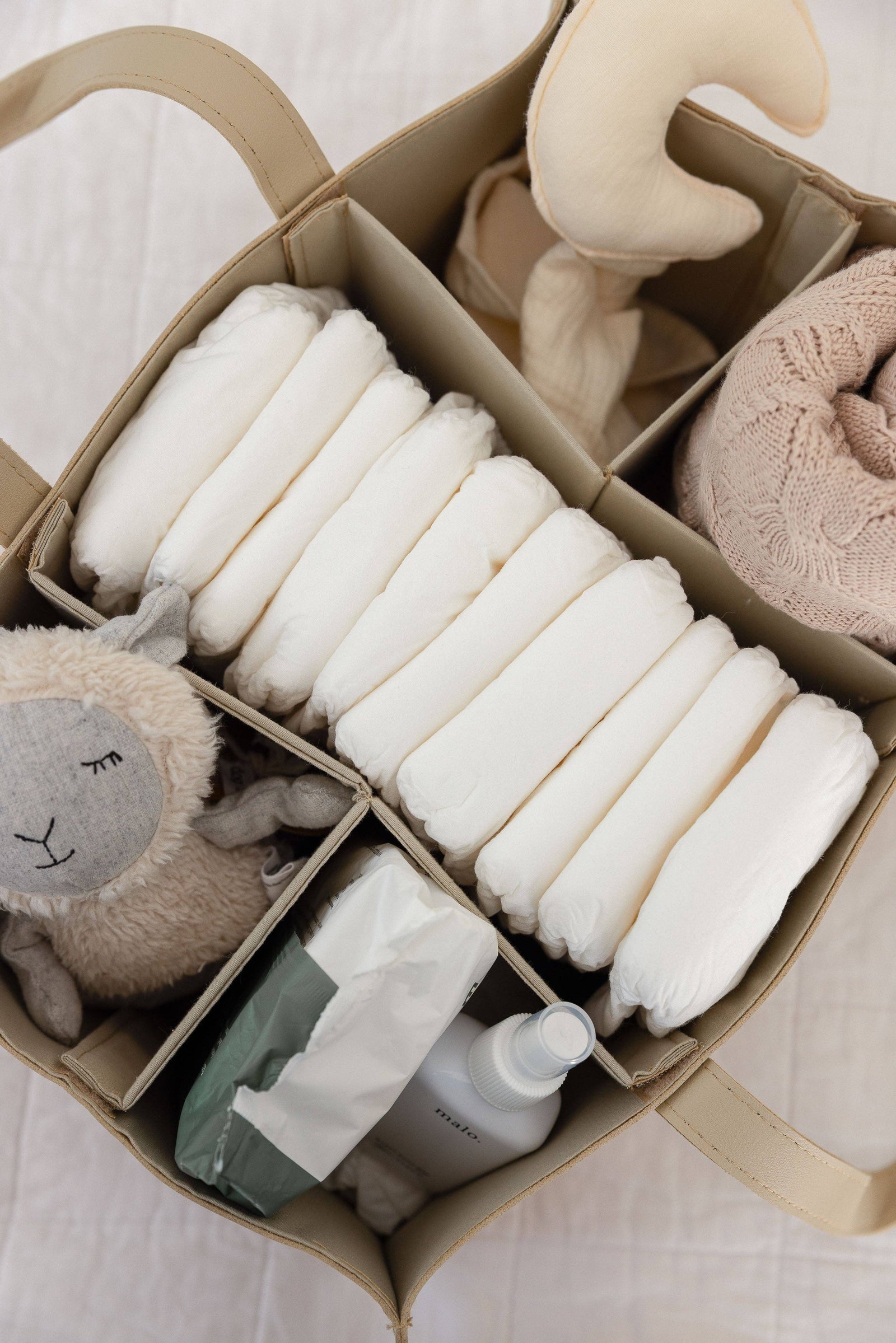 Nappy Caddy- Luxe Range- Nude