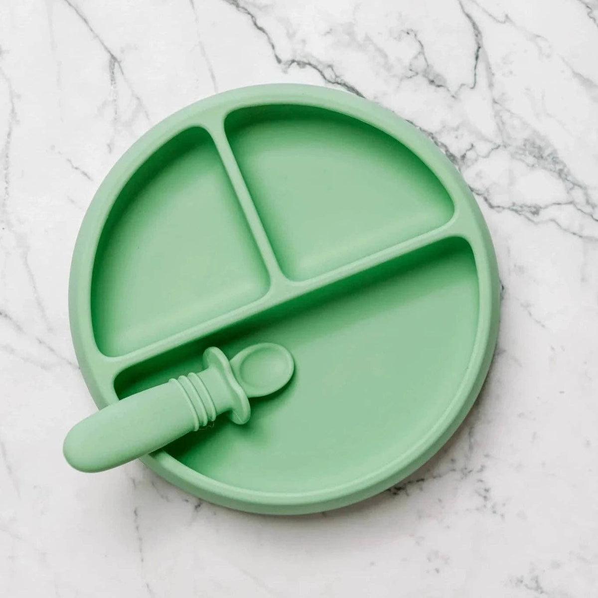 Suckie Scoop Divided Suction Plate: Blue Lemonade