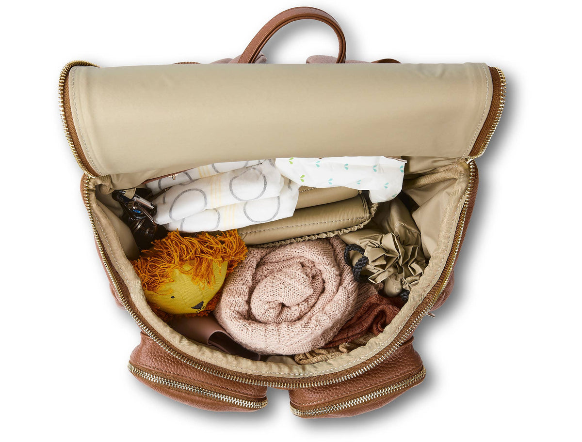 Signature Nappy Backpack - Terracotta Genuine Leather