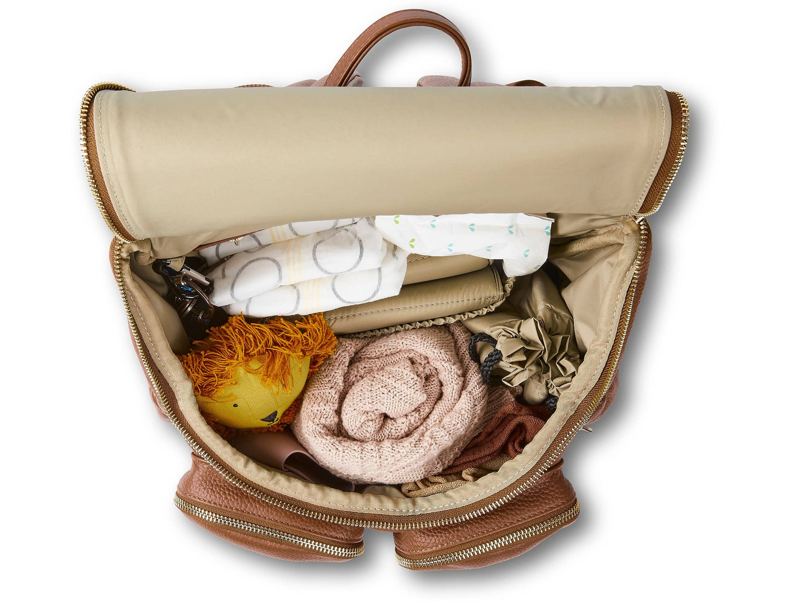 Signature Nappy Backpack - Terracotta Genuine Leather