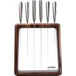 Global Hashira 7 Piece Knife Block Walnut