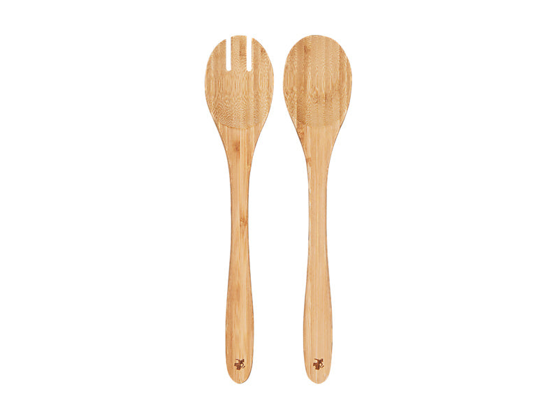 Maxwell and Williams Evergreen Bamboo Salad Server 33cm Set 2