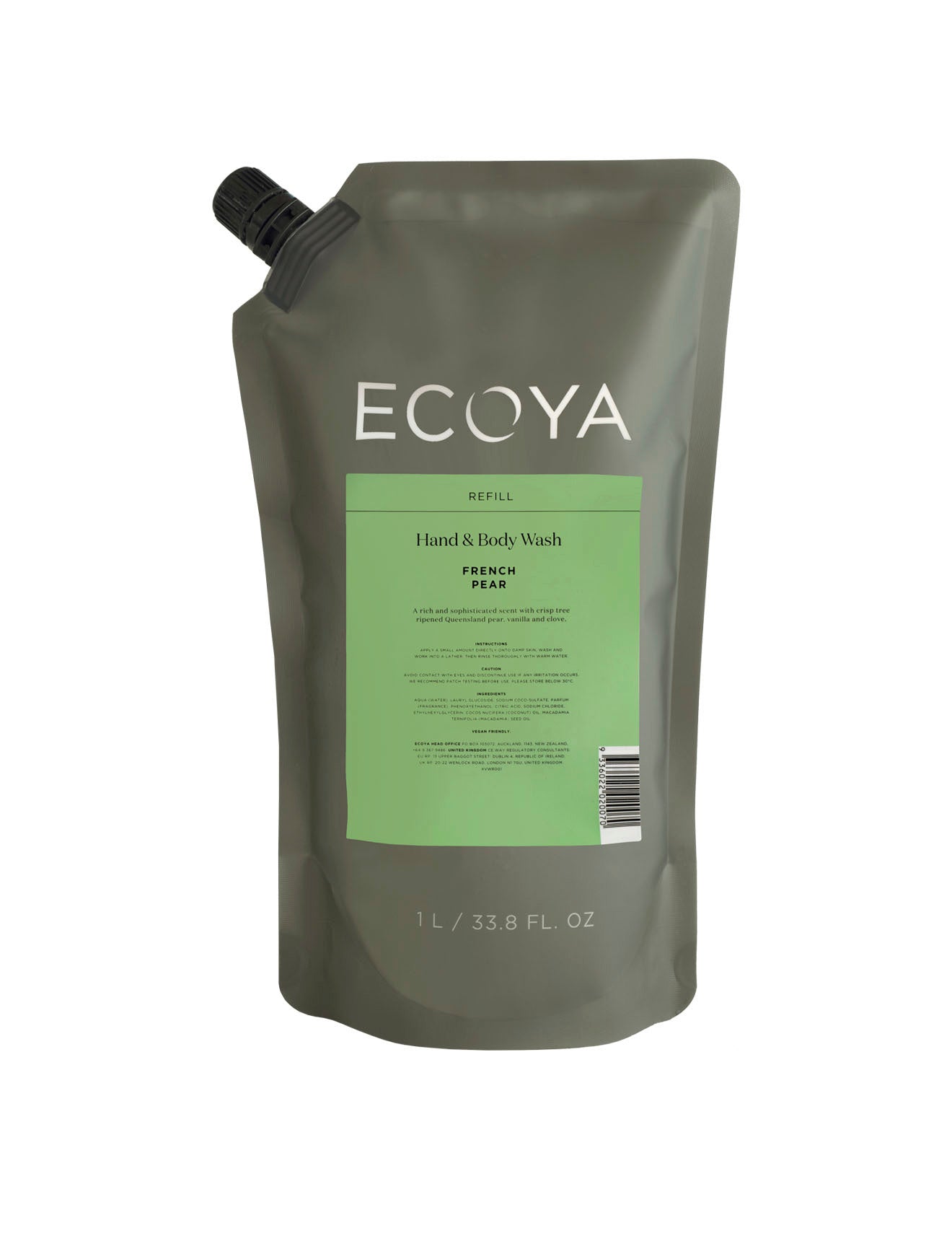 Ecoya Hand Body Wash 1l Refill French