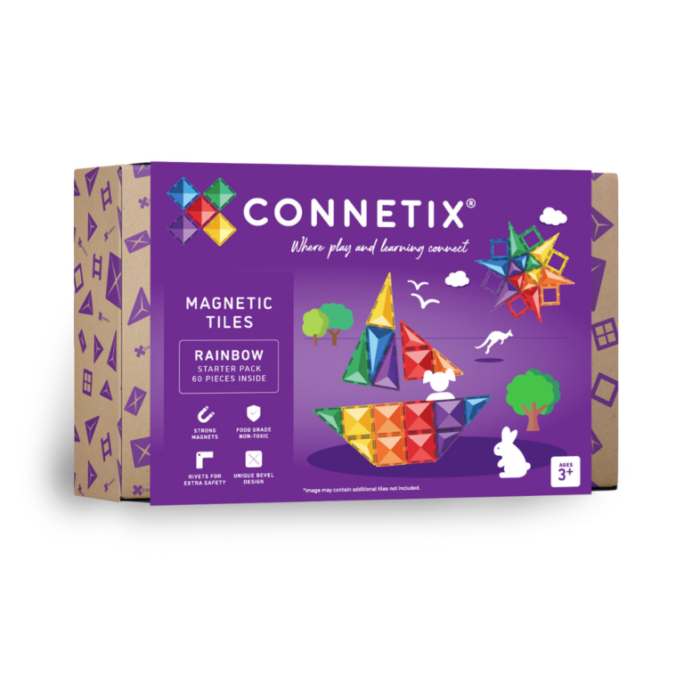 Connetix Magnetic Tiles Rainbow Starter Pack 60 Inside