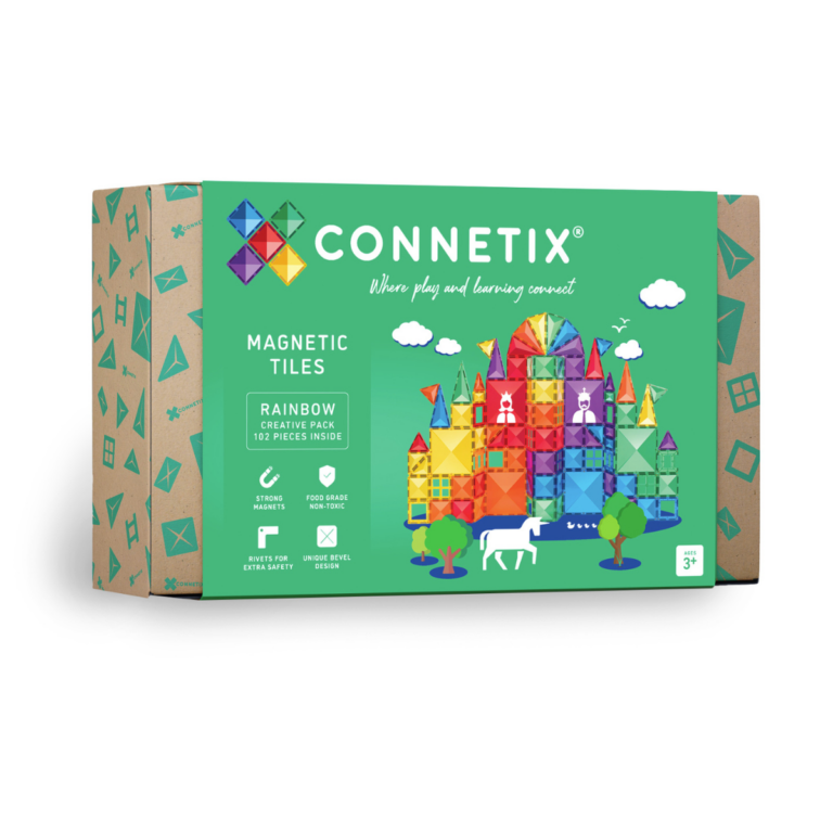 Connetix Magnetic Tiles Rainbow Creative Pack 102 Pieces Inside