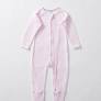 Bonds Zip Wondersuit Pink And White Stripe  0000