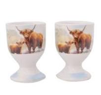Gibson Highland Cow Egg Cup Set of 2