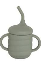 Silicone Sippy Cup With Straw Sage