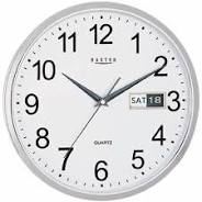 Wall Clock Silver With Date