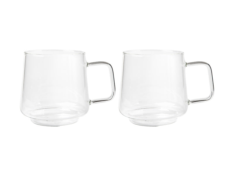 MW Blend Sala Glass Mug 400ml Set 2 Clear