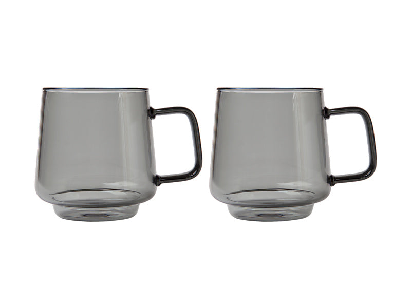 MW Blend Sala Glass Mug Set 2 Charcoal