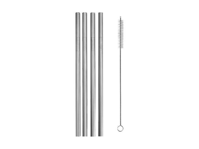 MW Cocktail &amp; Co SS Reusable Smoothie Straw Set 4 WBrush GB