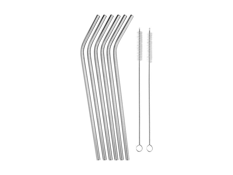 MW Cocktail &amp; Co SS Reusable Straw Set 6 WBrush GB