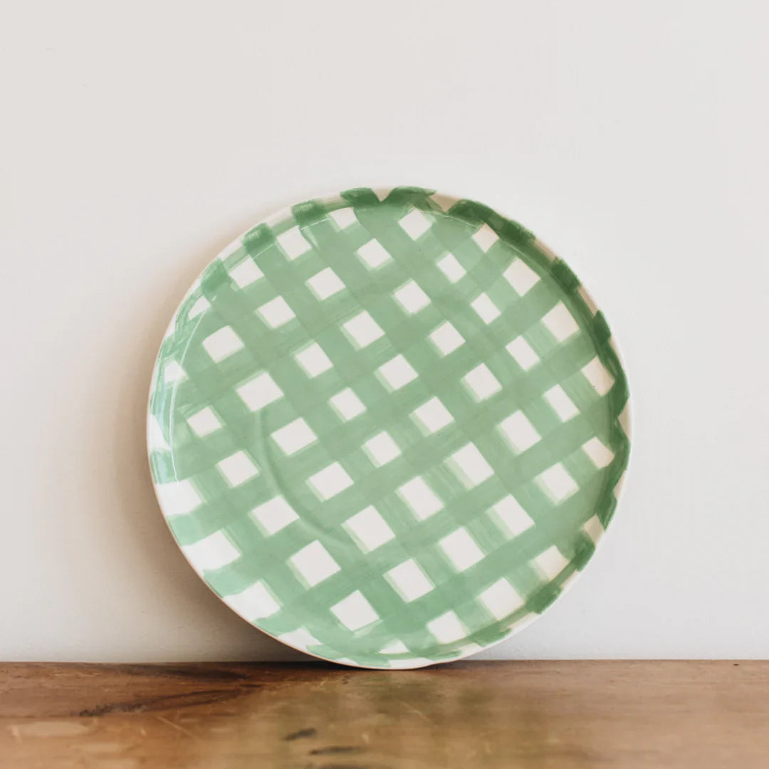 Noss Mint Green Gingham Platter