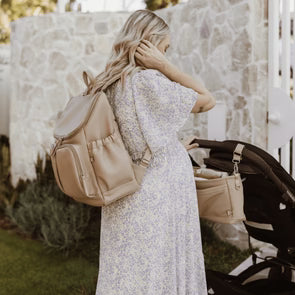 OIOI Nappy Backpack Oat Dimple Vegan Leather