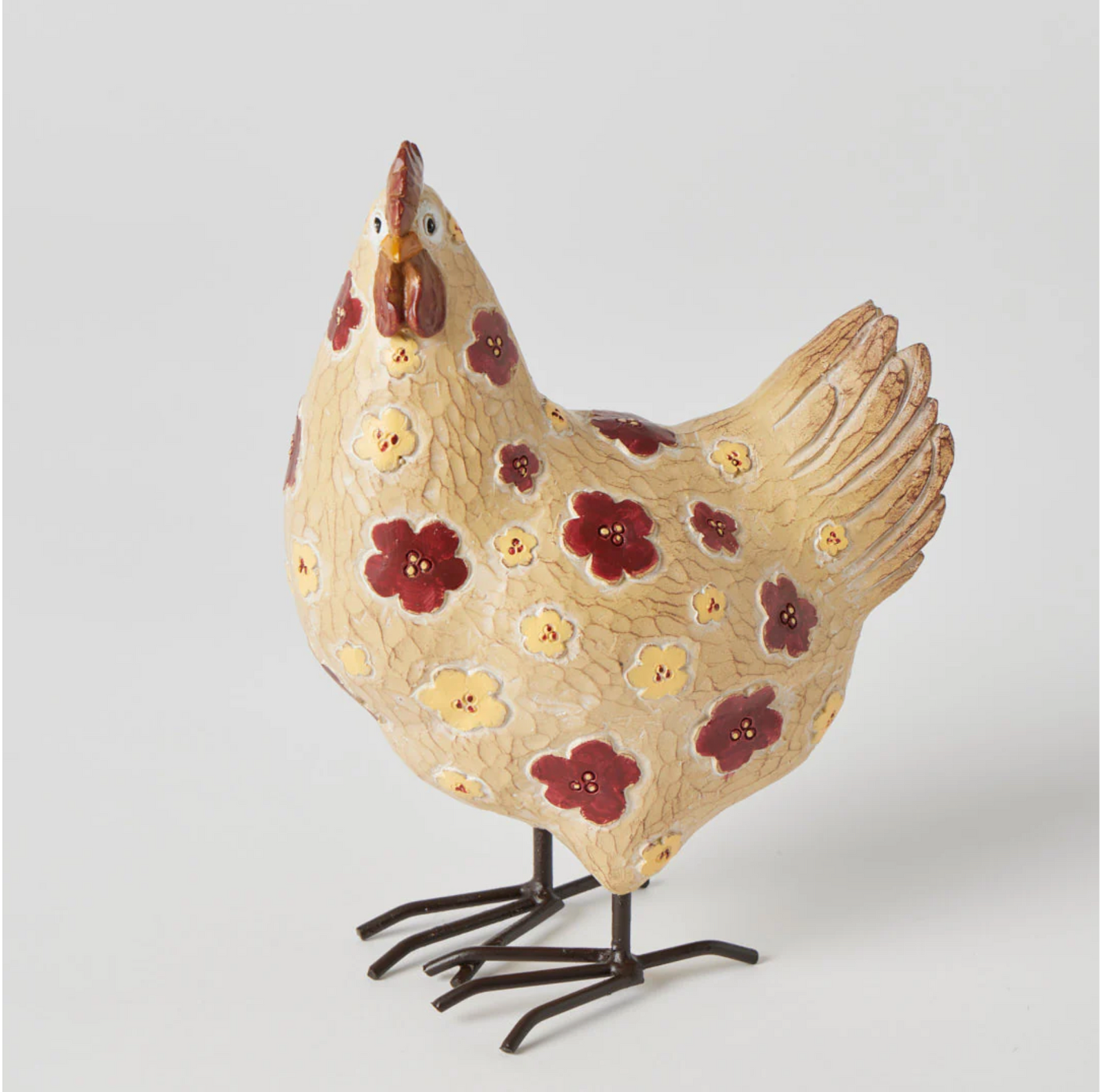 Eggatha Chicken Sculpture Brown Burgundy