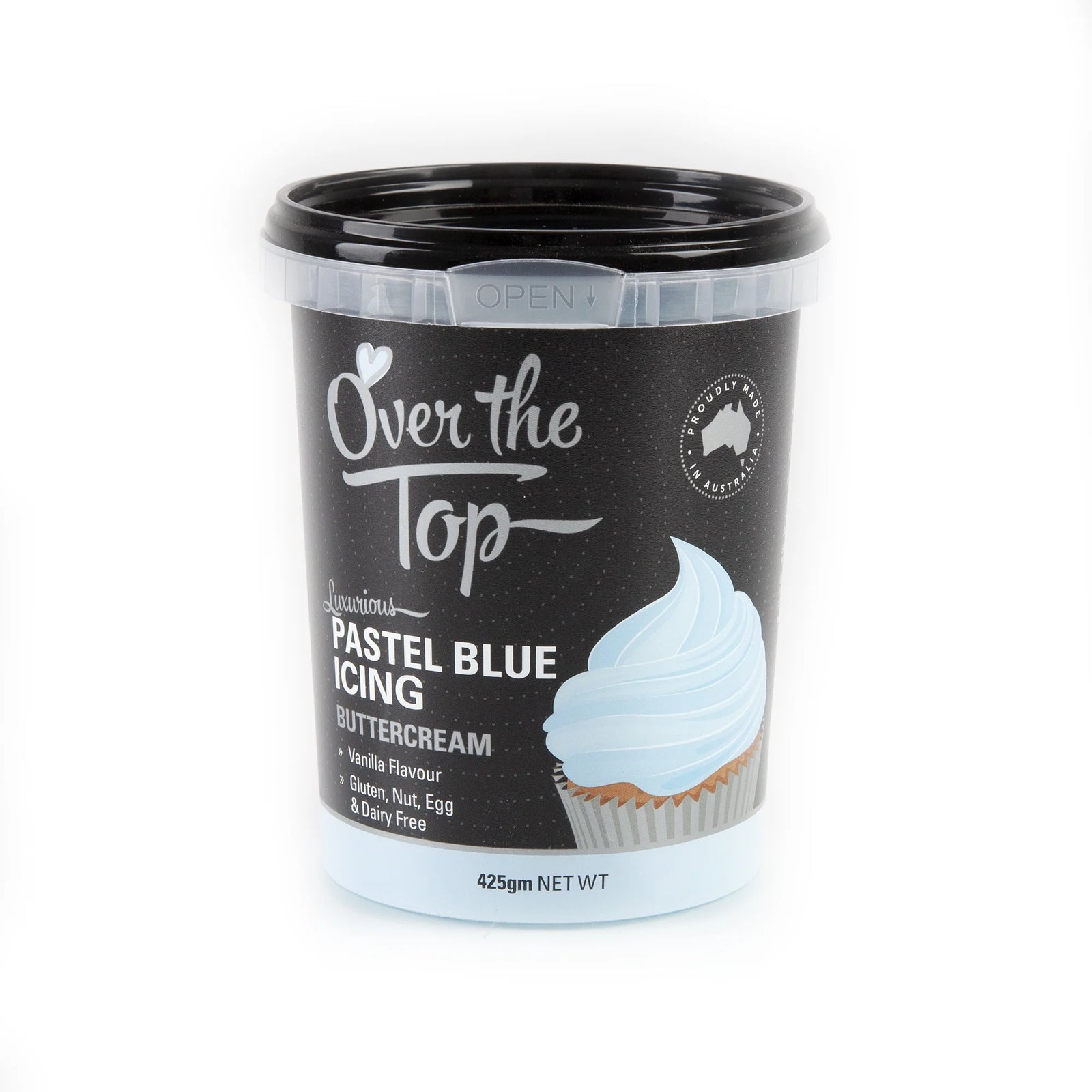Over The Top Pastel Blue Icing Buttercream Vanilla Flavour 425G
