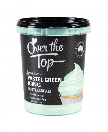 Over The Top Pastel Green Icing Buttercream Vanilla Flavour 425G