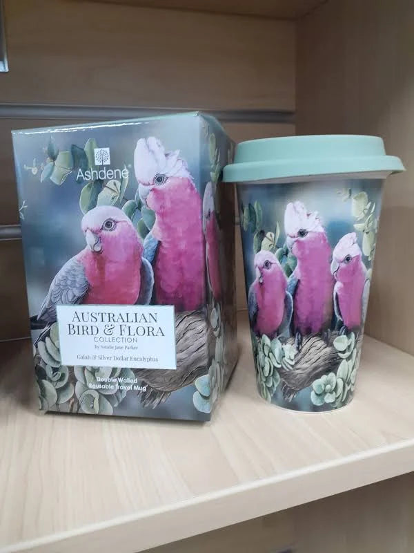 Ashdene Australian Bird and Flora Galah Double Walled Travel Mug