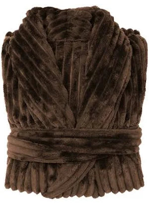 Channel Fleece Robe Chocolate Medium  Large