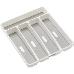 Madesmart Small Basic 5 Compartment Cutlery Tray White 33x23x4.57cm