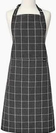 Ladelle Eco Check Apron Charcoal
