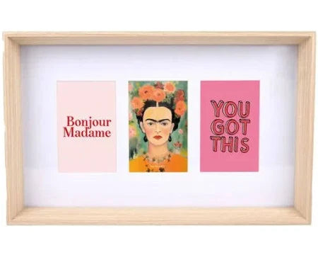 Bonjour Madame Natural Ash Photo Frame 3 Collage