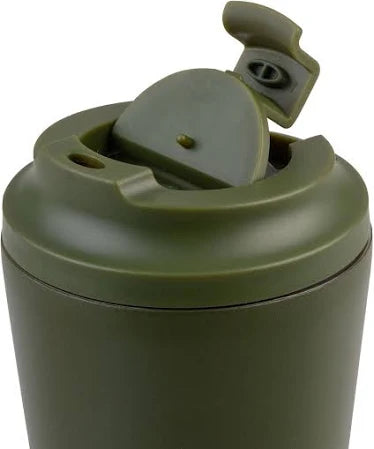 Oasis Ceramic Lined SS Double Walled Insulated Coffee Cup 360ml Forest Green