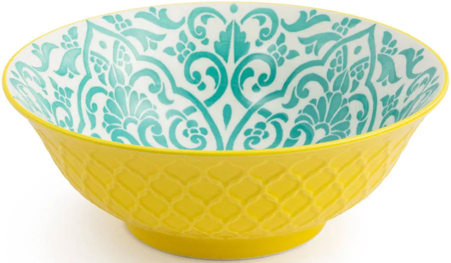 Mikasa Yellow and Blue Geometric Ramen Bowl 21cm