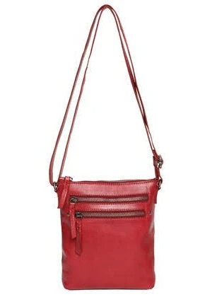 Modapelle RFID Protected Leather Double Zip Burgundy