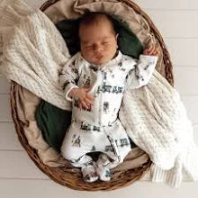 Snuggle Hunny Train SS Zip Footie 000 0 To 3 Months