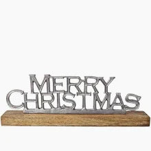 Merry Christmas Greeting Decor  Silver