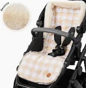OIOI Pram Strap Covers Gingham Beige Fleece