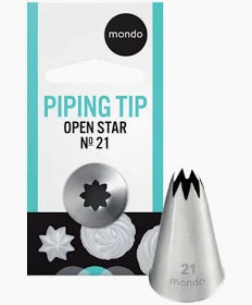 Mondo 21 Stainless Steel  Star Piping Tip