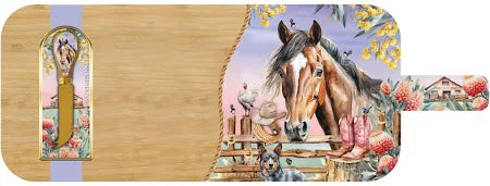 Lisa Pollock Bamboo Patter with Cheese Knife Country Dusk