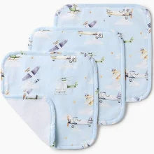 Snuggle Hunny Taking Flight Organic Wash Cloth Set 3