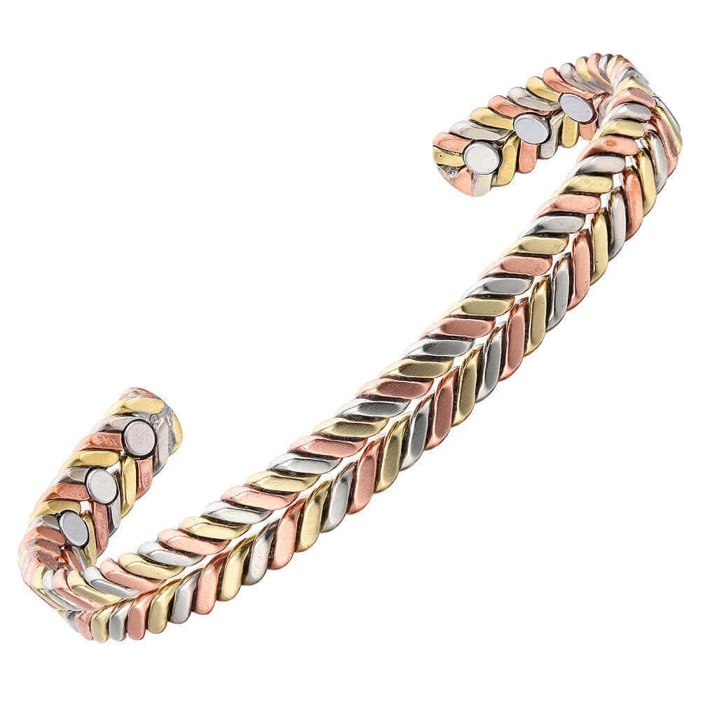 Equilibrium Magnetic Copper Silver Gold Bangle L3