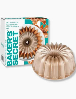 Bakers Secret Fluted French Wreath Non Stick Cast Iron Aluminium Fluted Pan 22.5x10cm