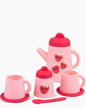 Pink Silicone Tea Set