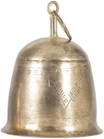 Antique Gold Vintage Etched Bell