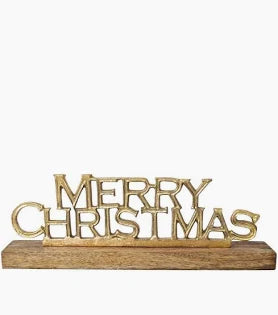 Merry Christmas Greeting Decor Gold