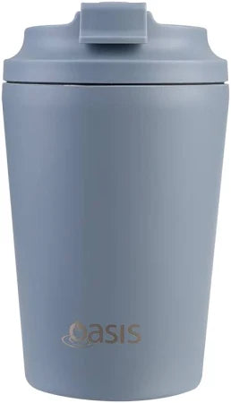 Oasis Ceramic Lined SS Double Walled Insulated Coffee Cup 360ml Hazy Blue