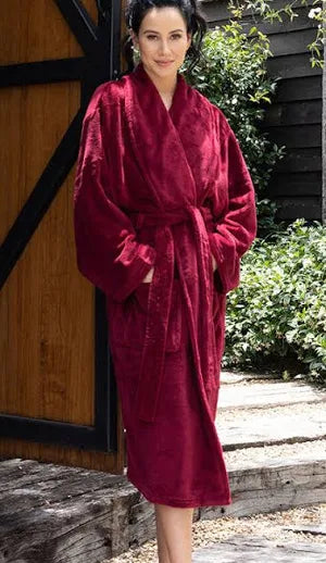 Bambury Microplush RobeMerlot M  L
