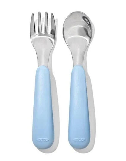 Oxo Tot On The Go Fork And Spoon Set With Travel Case Dusk