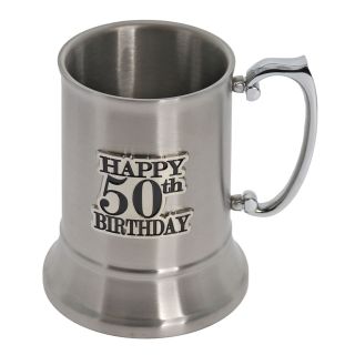 50 Badge Stainless Steel Beer Mug