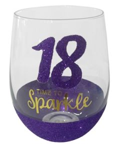 18 sparkle Purple Stemless Wine