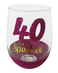 40 Sparkle Fuchsia Stemless Wine