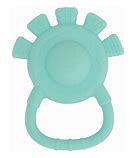 Silicone Hand Rattle Aqua